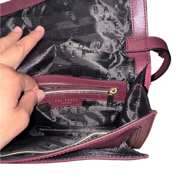 Ted Baker London Burgundy Crossbody Leather Purse - Picture 7 of 7